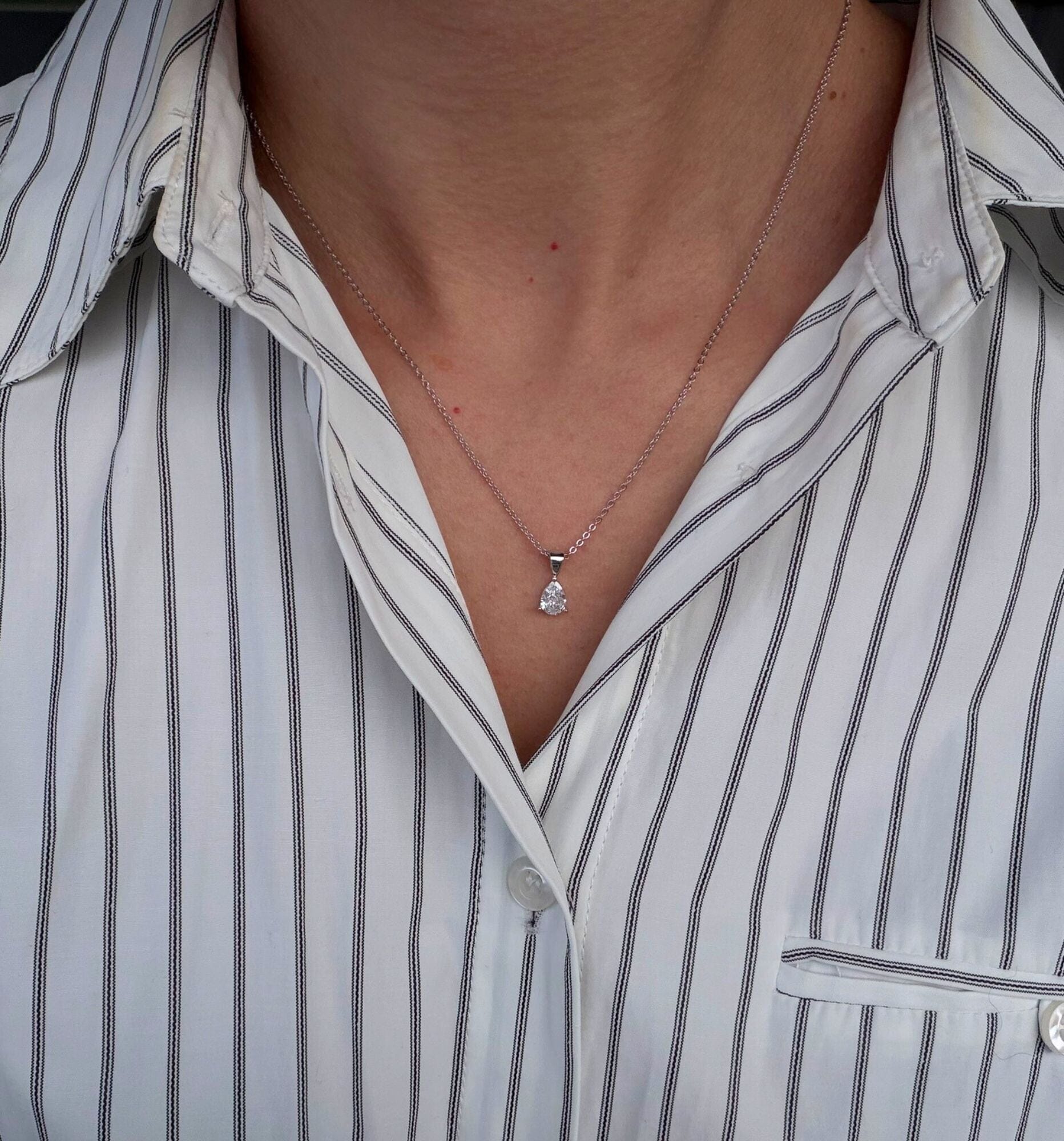 Bordeaux Diamant Halskjede - 