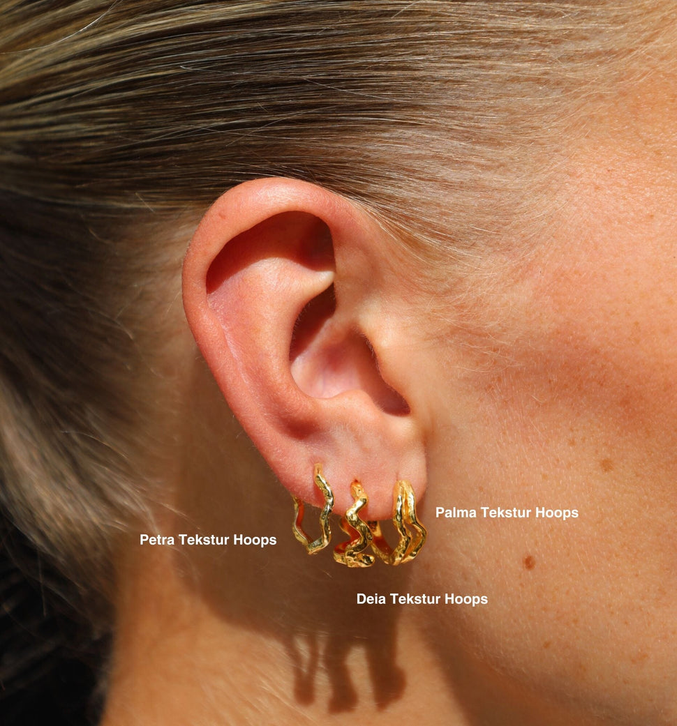 Deia Tekstur Hoops - Øredobber