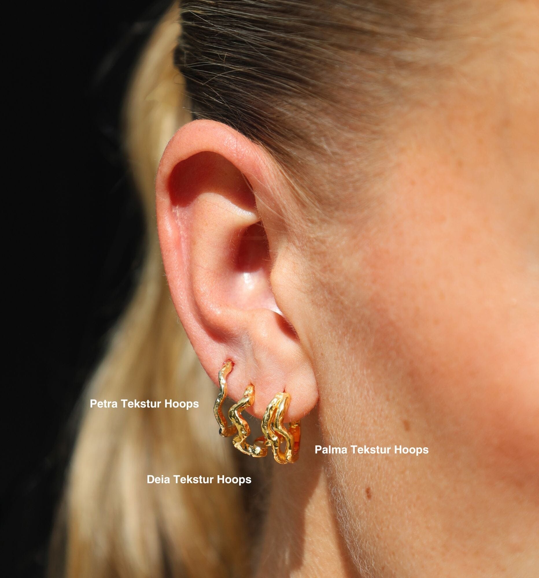 Deia Tekstur Hoops - Øredobber
