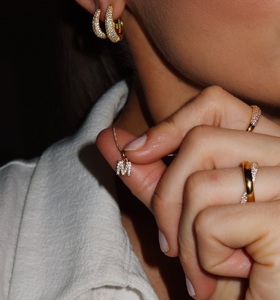 Paris Bokstav Halskjede - Øredobber