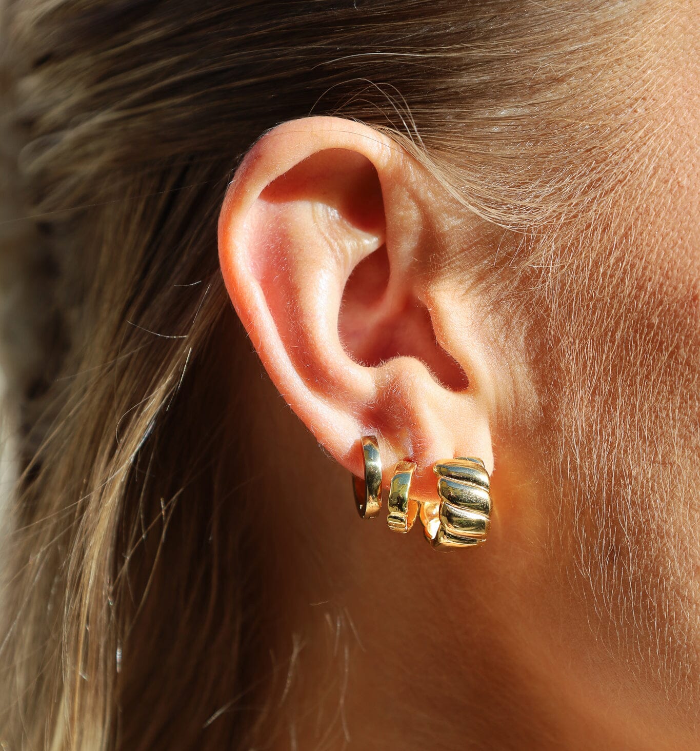 Bergen Tekstur Hoops - Øredobber